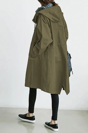 Nadia | Womens Trench Coat Mid Length Windbreaker Belted Longline Coat