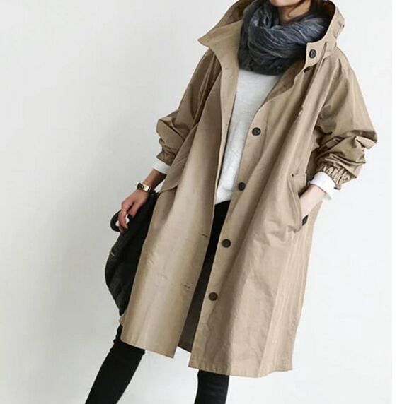 Nadia | Womens Trench Coat Mid Length Windbreaker Belted Longline Coat