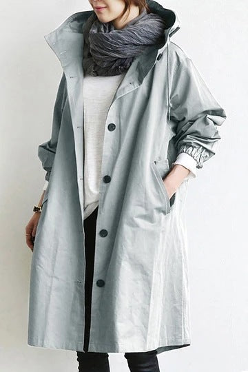 Nadia | Womens Trench Coat Mid Length Windbreaker Belted Longline Coat