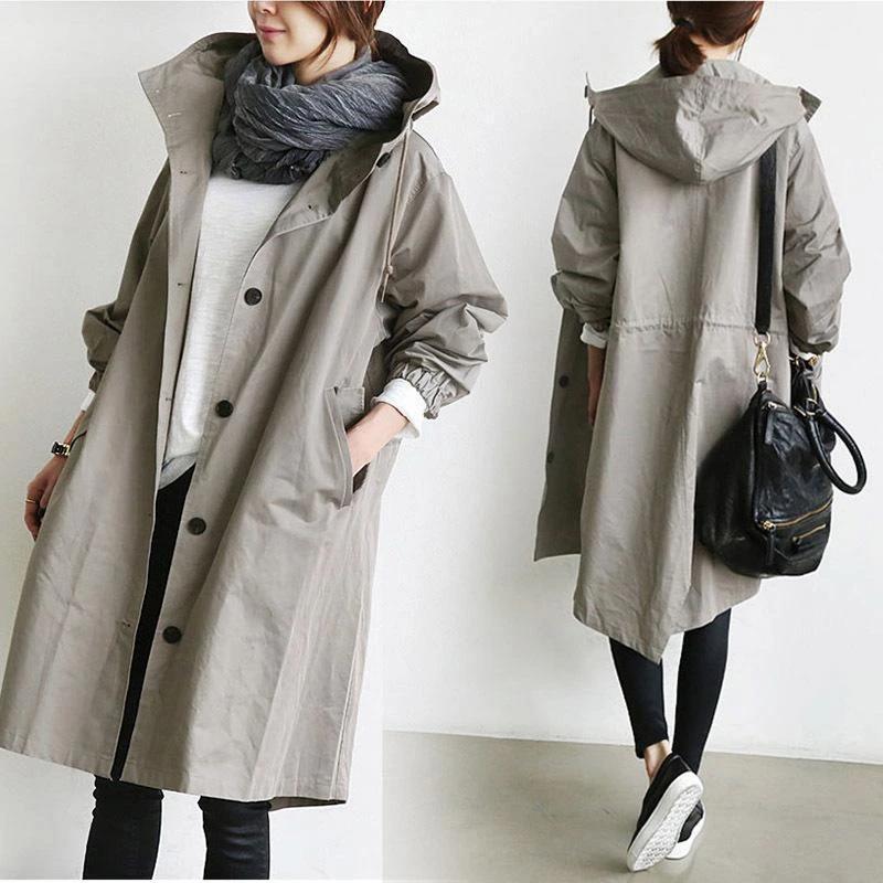 Nadia | Womens Trench Coat Mid Length Windbreaker Belted Longline Coat