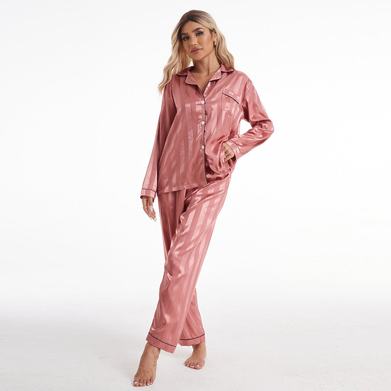 Amara | Womens Satin Jacquard Loungewear Pyjama Set