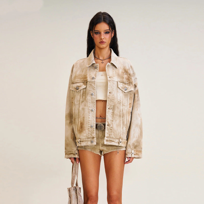 Verity | Womens Embellished Oversized Denim Jacket