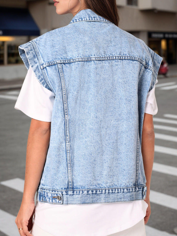 Beatrice | Womens Sleeveless Denim Gilet Jacket