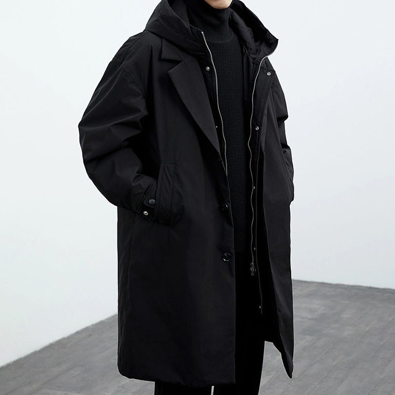 Wilhelmina | Mens Trench Winter Hooded Parka Mid Length Coat - 3