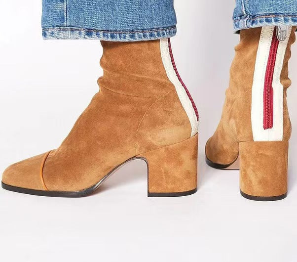 Fenella | Womens Knee High Suede Heeled Winter Long Boots - 12