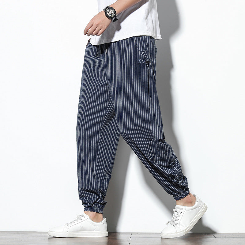 Roderick | Mens Linen Trousers Cotton Casual Tapered Trousers - 3