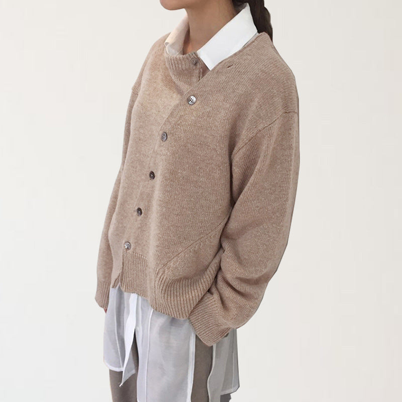 Ilse | Womens Cardigan Knitted Button Round Neck Casual Cardigan - 3