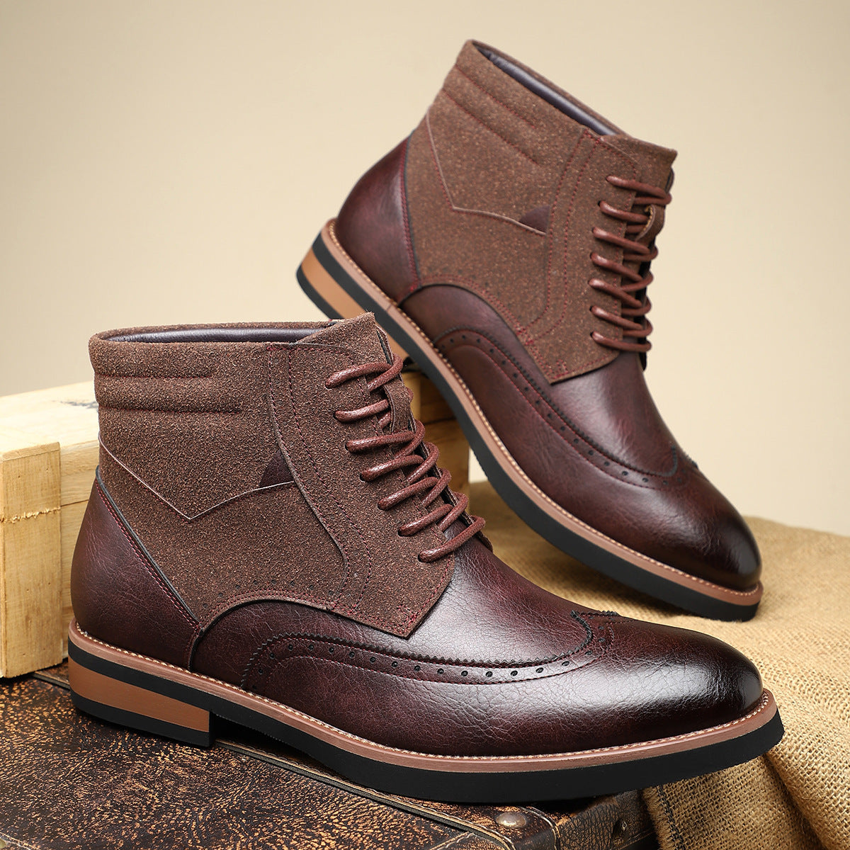 Nikolai | Mens Boots Leather Ankle Boots British Retro Casual Boots - 3