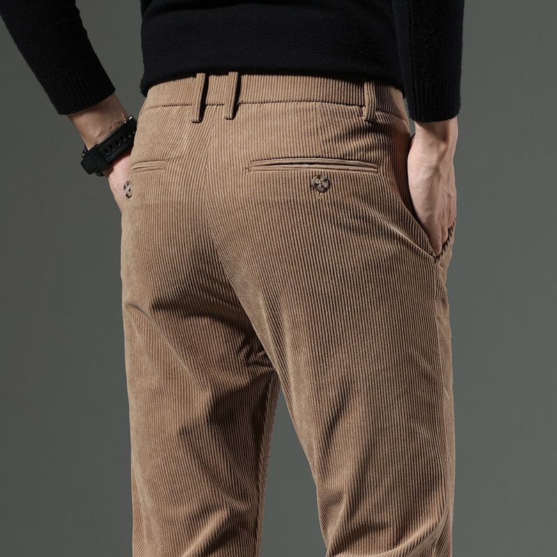 Roland | Mens Corduroy Trousers Business Casual Slim Straight Trousers - 2