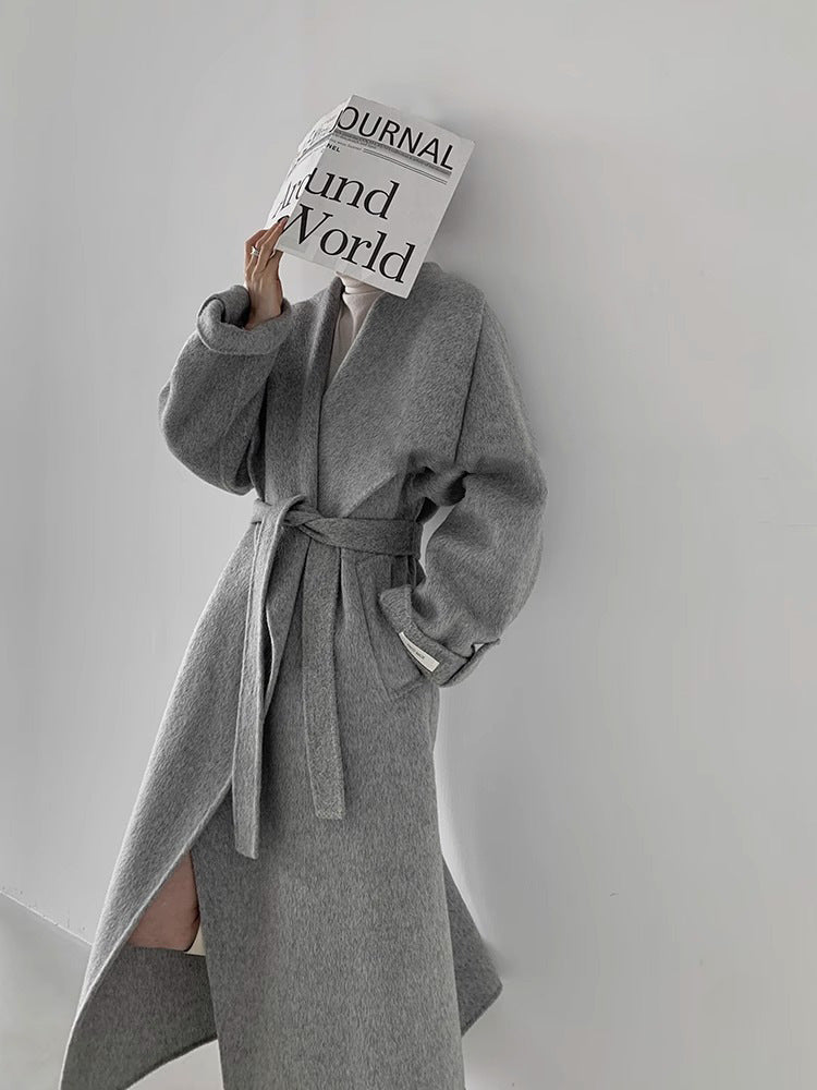 Lachlan | Womens Wool Coat Long Belted Winter Overcoat Trench