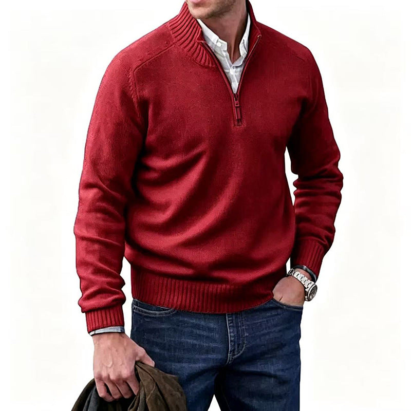 Reuben | Mens Jumper Knitted Stand Collar Warm Winter Sweater