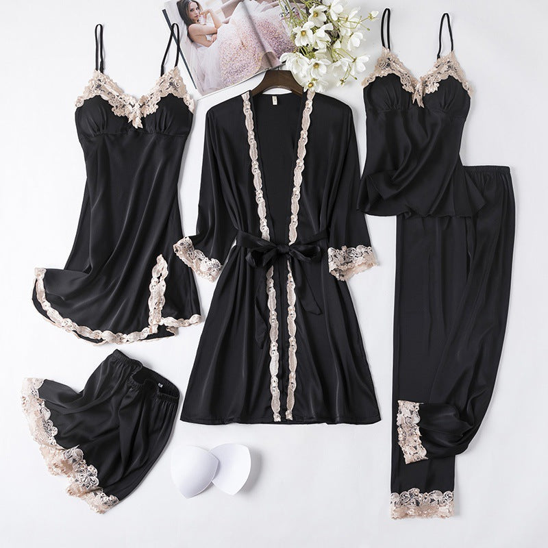 Beatrice | Womens Satin Cami Robe Lounge Set