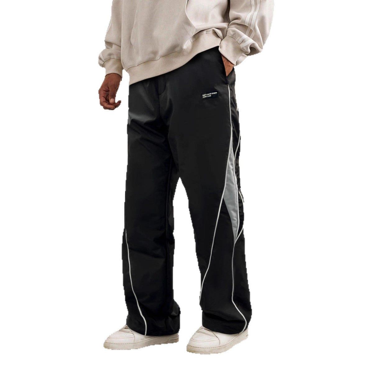 Nadia | Womens Wide Leg Straight Casual Elastic Waist Trousers - 5