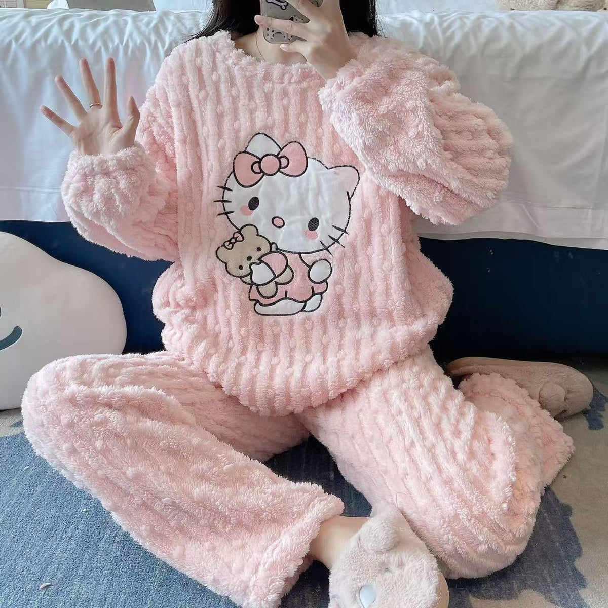 Priya | Womens Fleece Pyjamas Warm Winter Loungewear Set - 11
