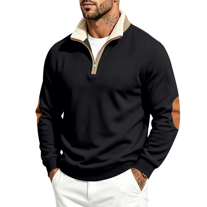 Viggo | Mens Half Zip Fleece Sweatshirt Long Sleeve Top - 7
