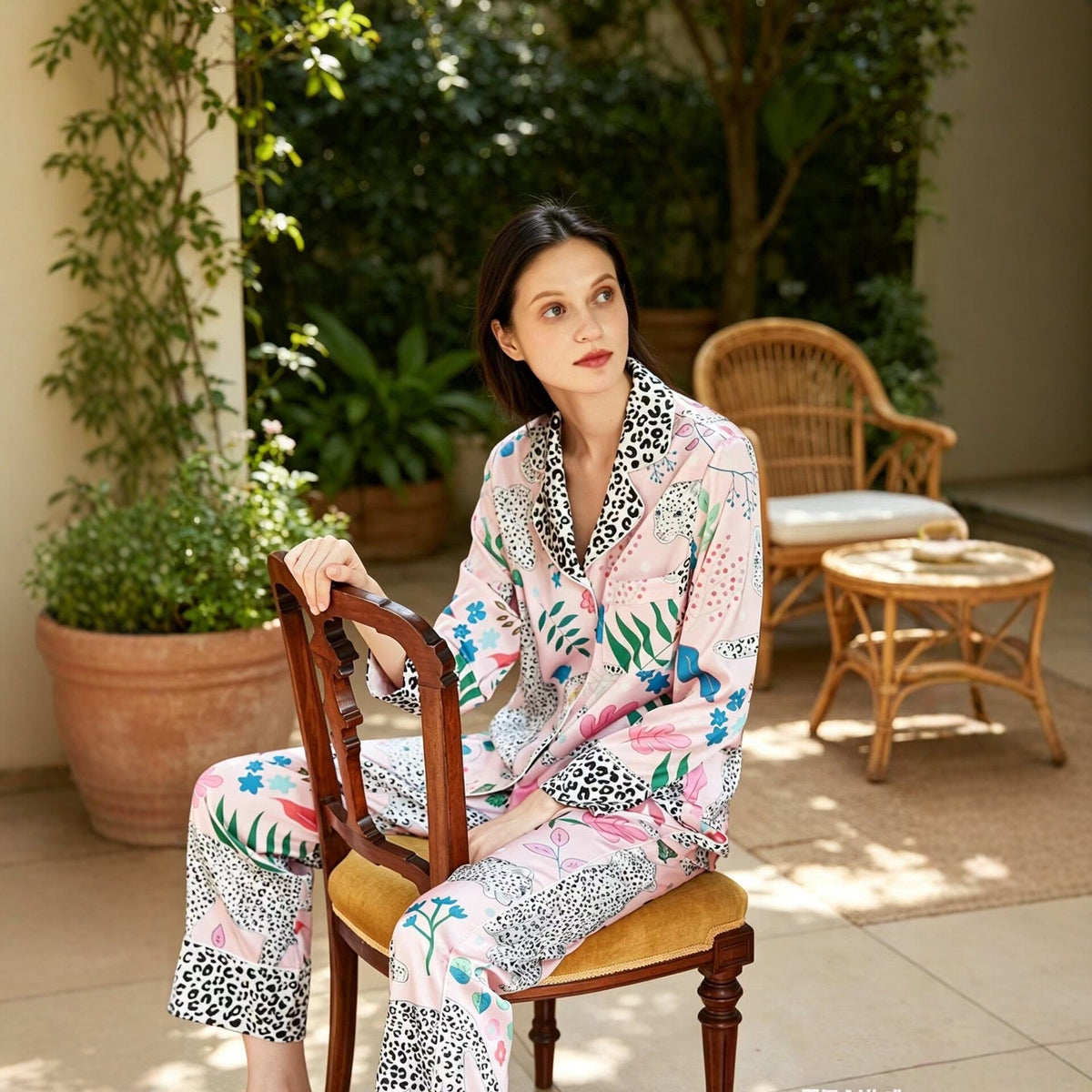 Marlowe | Womens Long Sleeve Satin Pyjama Set