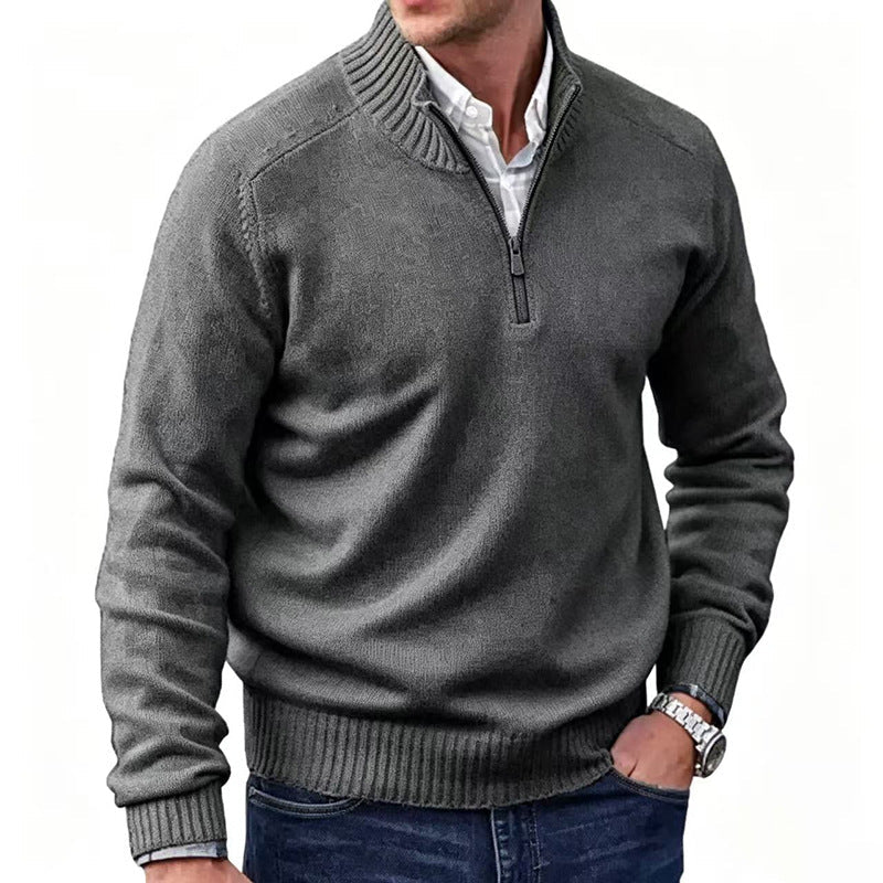 Reuben | Mens Jumper Knitted Stand Collar Warm Winter Sweater
