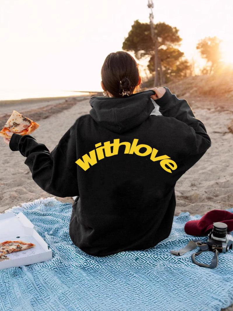 Leif | Womens Hoodies Hooded Sweatshirt Letter Print Long Sleeve Jacket - 5