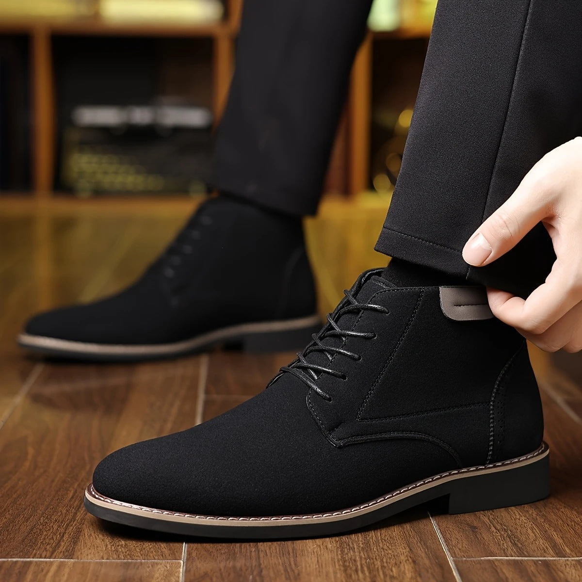Alden | Mens Chelsea Boots Casual Lace Up Business Ankle Boots - 3