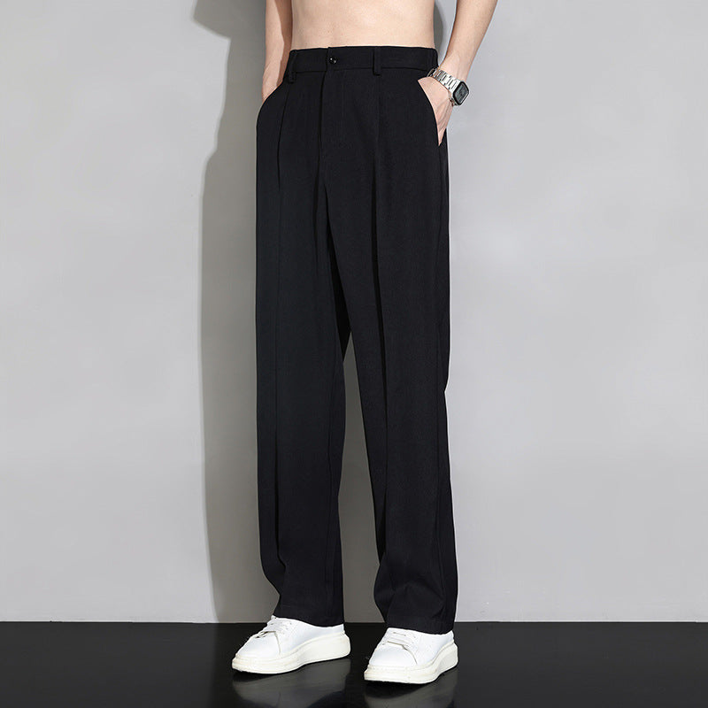 Nathaniel | Mens Wide Leg Straight Loose Casual Summer Trousers - 6
