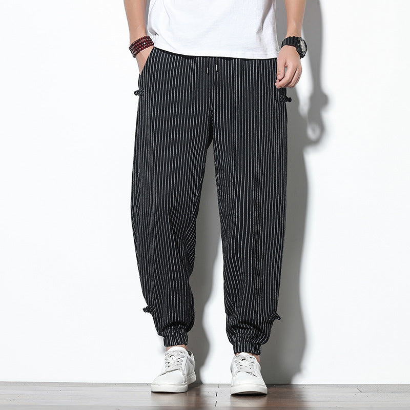 Roderick | Mens Linen Trousers Cotton Casual Tapered Trousers - 2