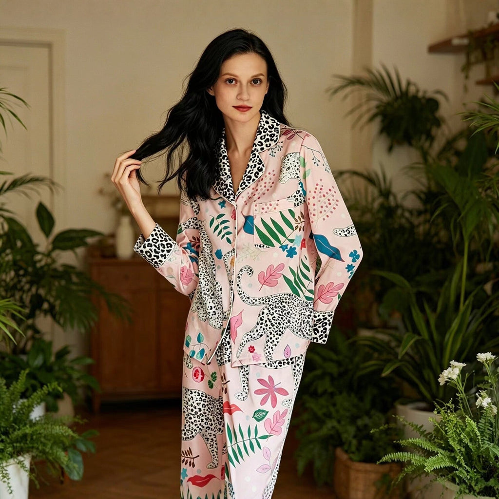 Marlowe | Womens Long Sleeve Satin Pyjama Set