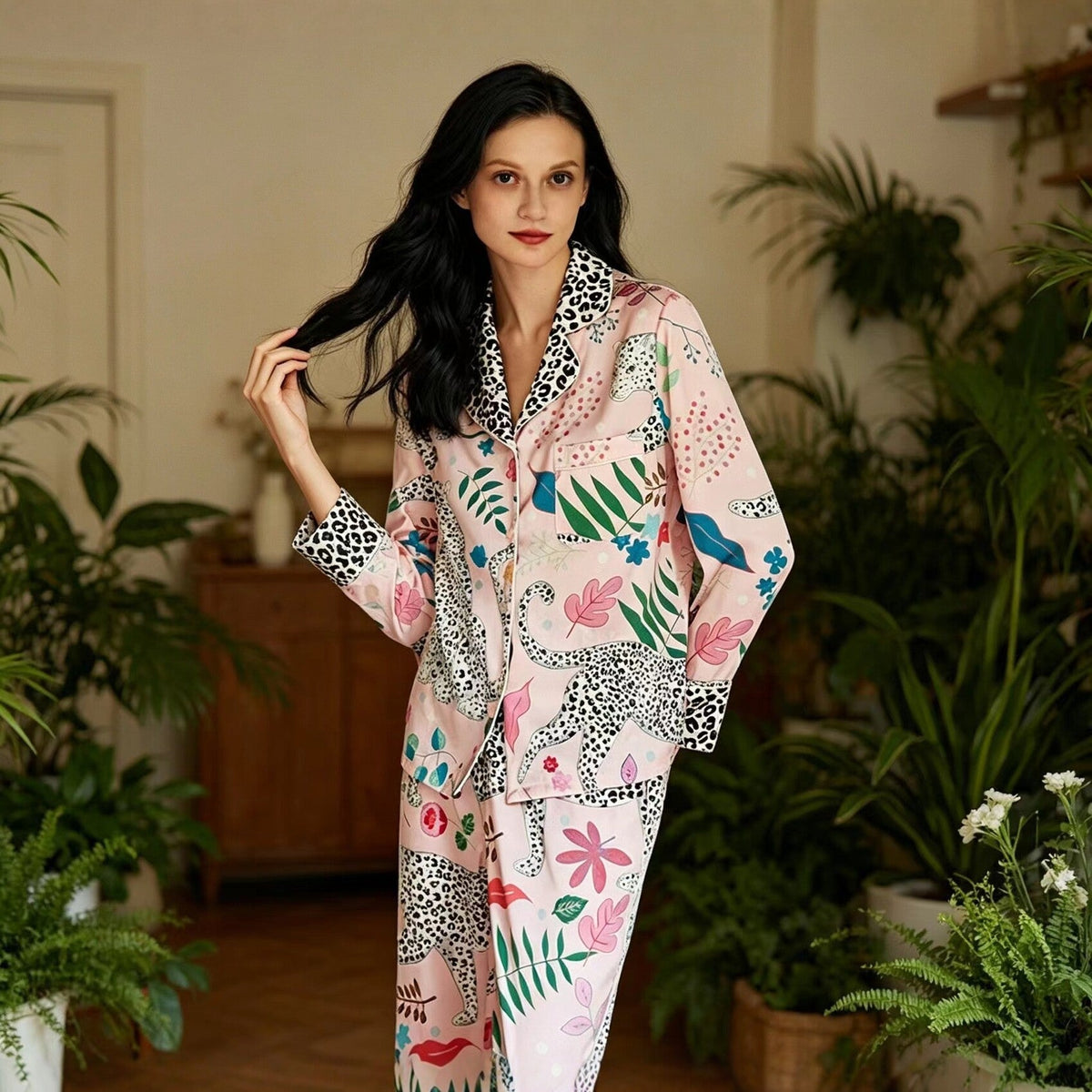 Marlowe | Womens Long Sleeve Satin Pyjama Set