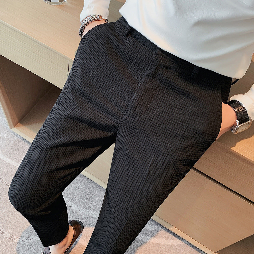 Nadia | Mens Slim Fit Tapered Business Formal Trousers - 2
