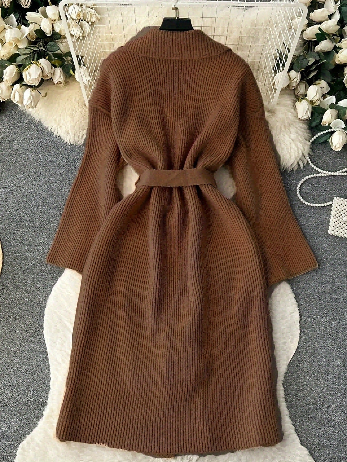 Pippa | Womens Cardigan Knitted Longline Open Front Sweater