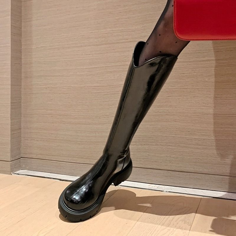 Petra | Womens Knee High Chunky Thick Heel Knight Boots - 5