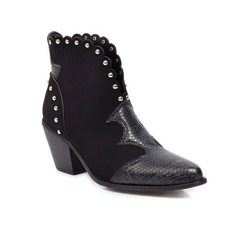 Isaac | Womens Ankle Heeled Pointed Toe Low Cut Boots - 5