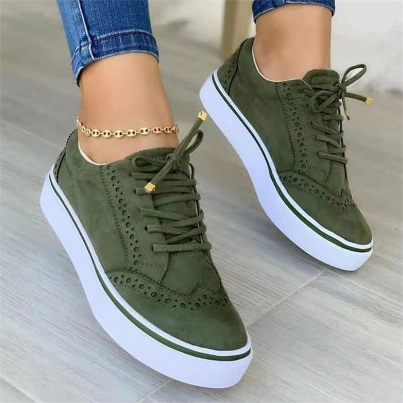 Lavinia | Womens Comfortable Lace Up Casual Flat Round Toe Shoes - 6