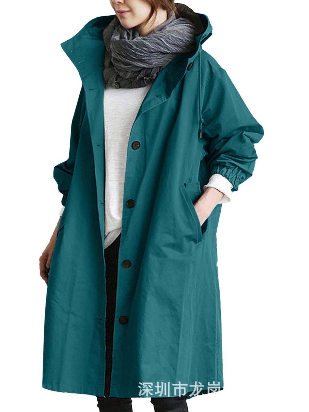 Nadia | Womens Trench Coat Mid Length Windbreaker Belted Longline Coat