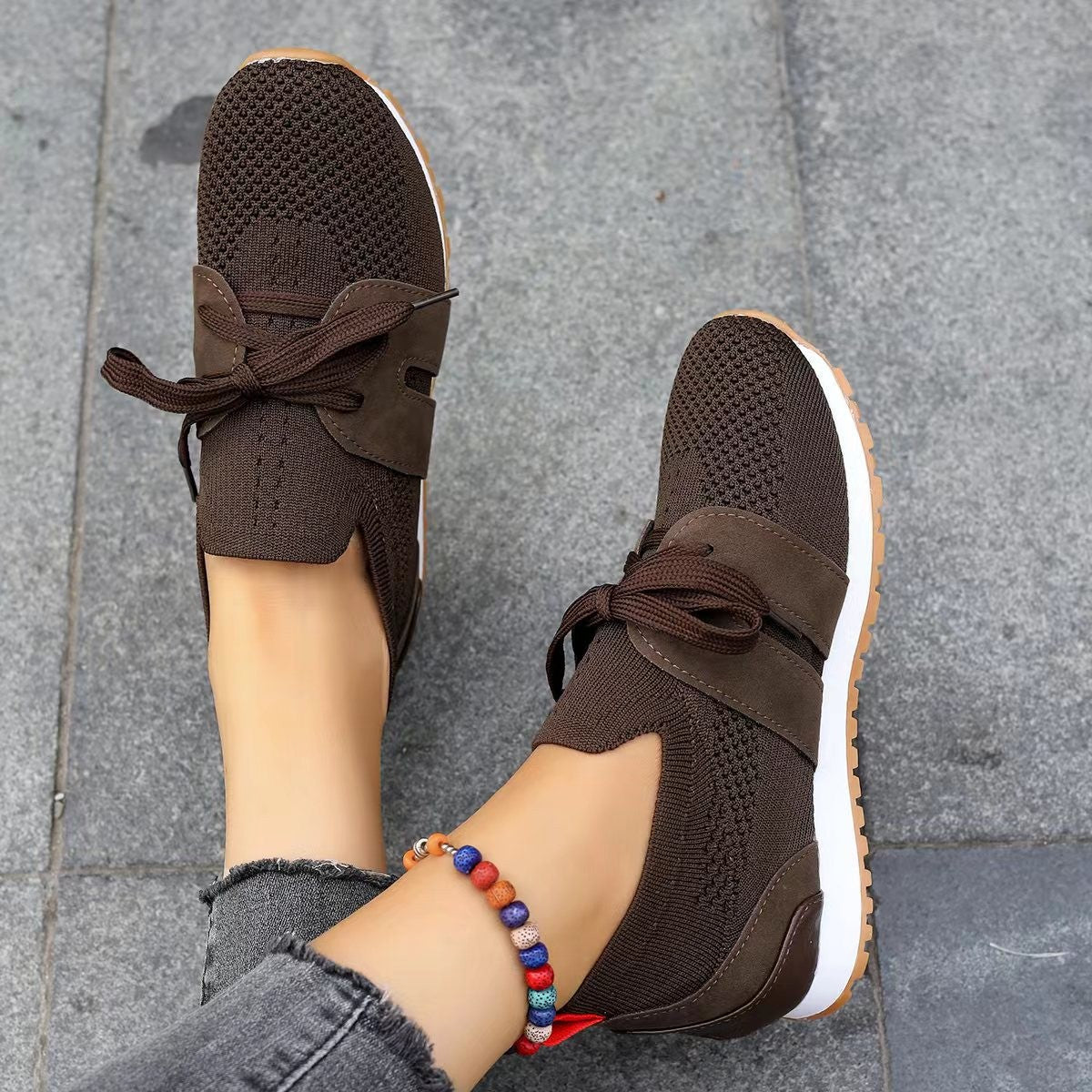 Ottilie | Womens Trainers Chunky Platform Knit Mesh Casual Shoes