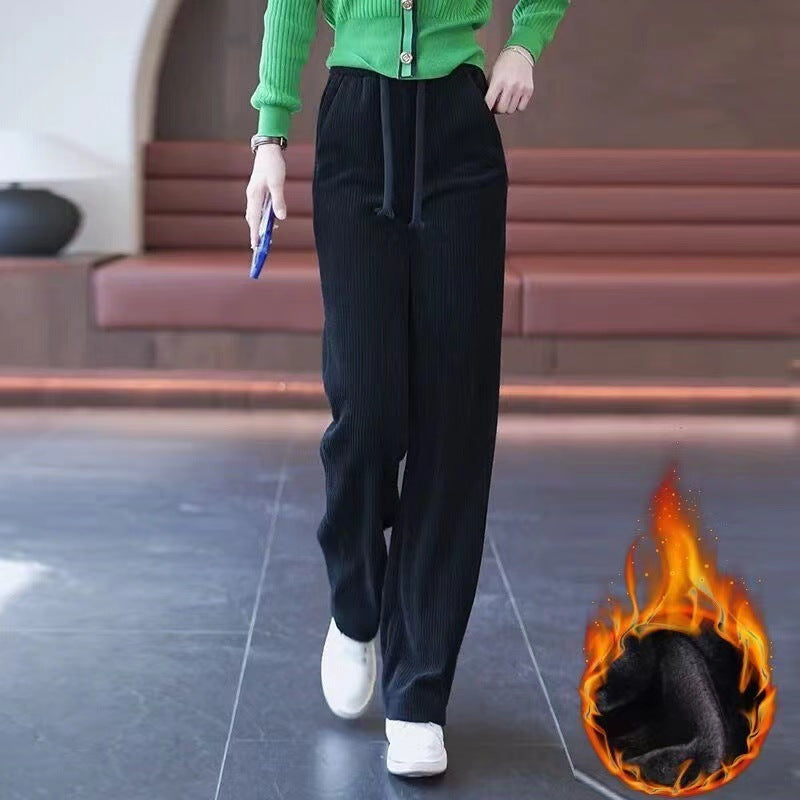 Winifred | Womens Trousers Corduroy Wide Leg High Waisted Casual Pants