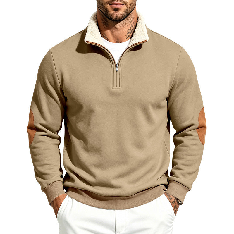 Viggo | Mens Half Zip Fleece Sweatshirt Long Sleeve Top - 4