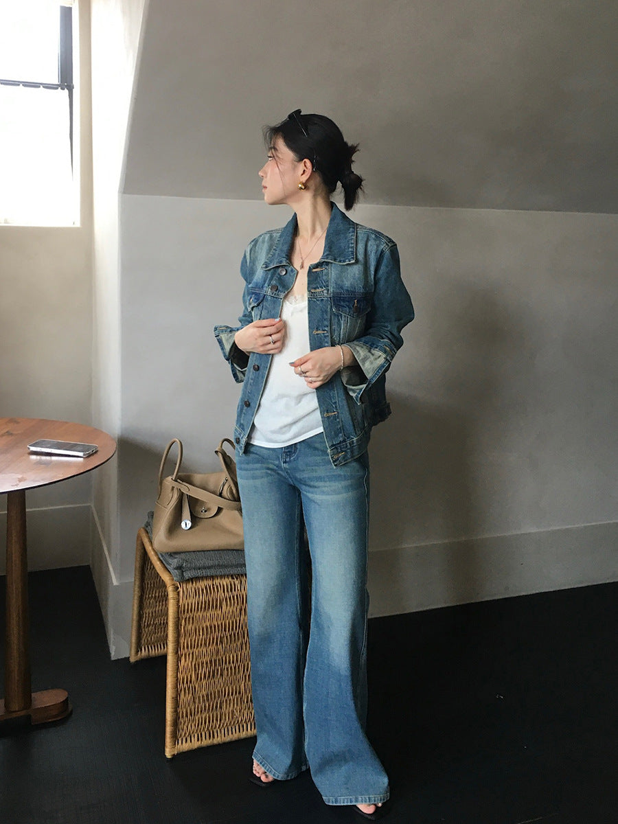 Elodie | Womens Vintage Washed Denim Jacket