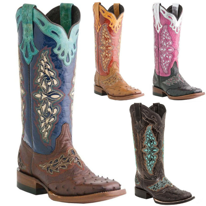 Arabella | Womens Western Boots Square Toe Chunky Heel Riding Long Boots