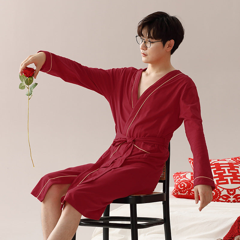 Cassian | Mens Dressing Gown Cotton Bathrobe Robe Loungewear