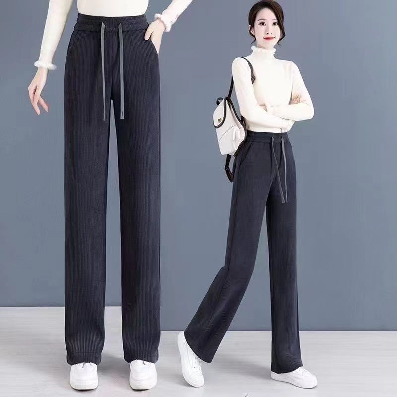 Winifred | Womens Trousers Corduroy Wide Leg High Waisted Casual Pants