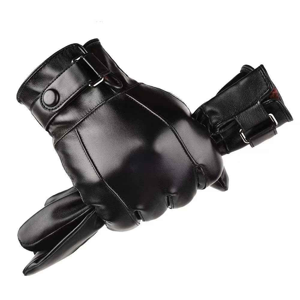 Valentine | Womens Leather Touch Screen Warm Cycling Gloves - 6