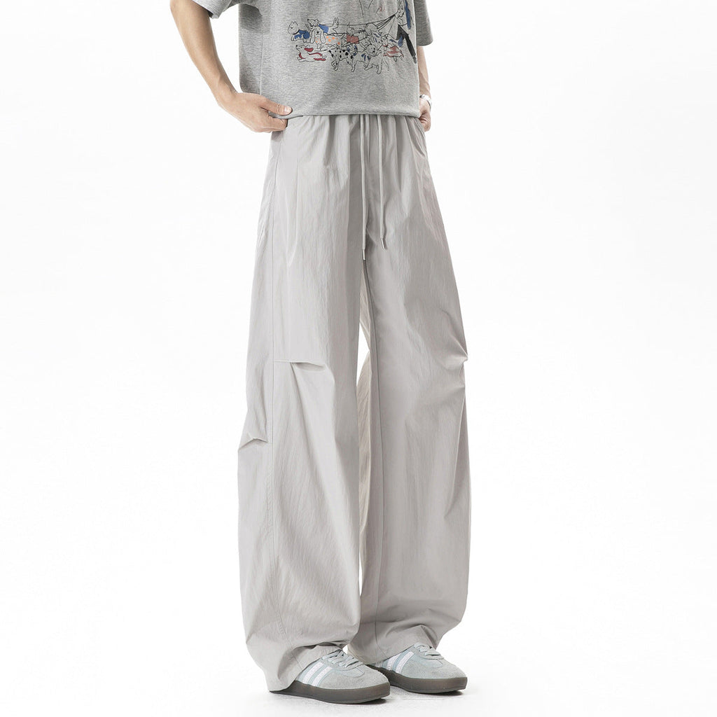 Gustav | Mens Trousers Lightweight Pleated Wide Leg Casual Pants