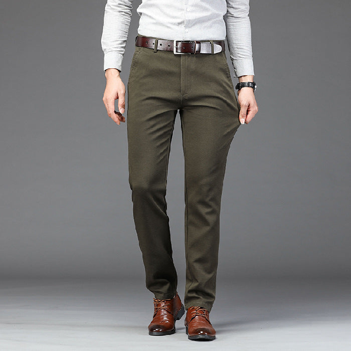 Reuben | Mens Work Straight Leg Business Casual Fleece Lined Trousers - 9