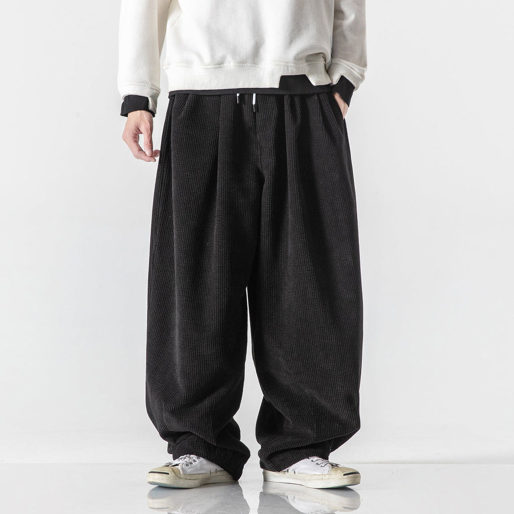 Marcus | Mens Corduroy Wide Leg Casual Loose Straight Trousers - 7