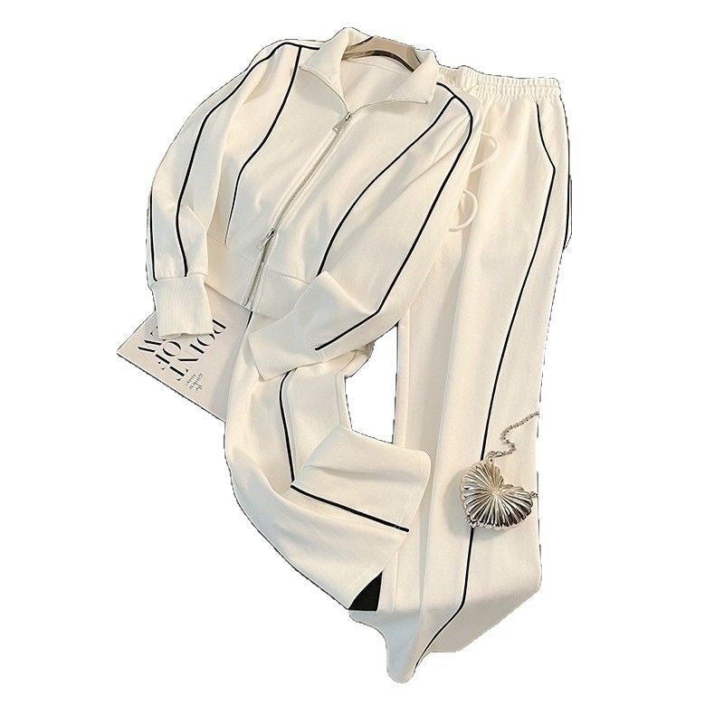 Leopold | Womens Tracksuit Sweatshirt Wide Leg Pants Two Piece Set Loungewear