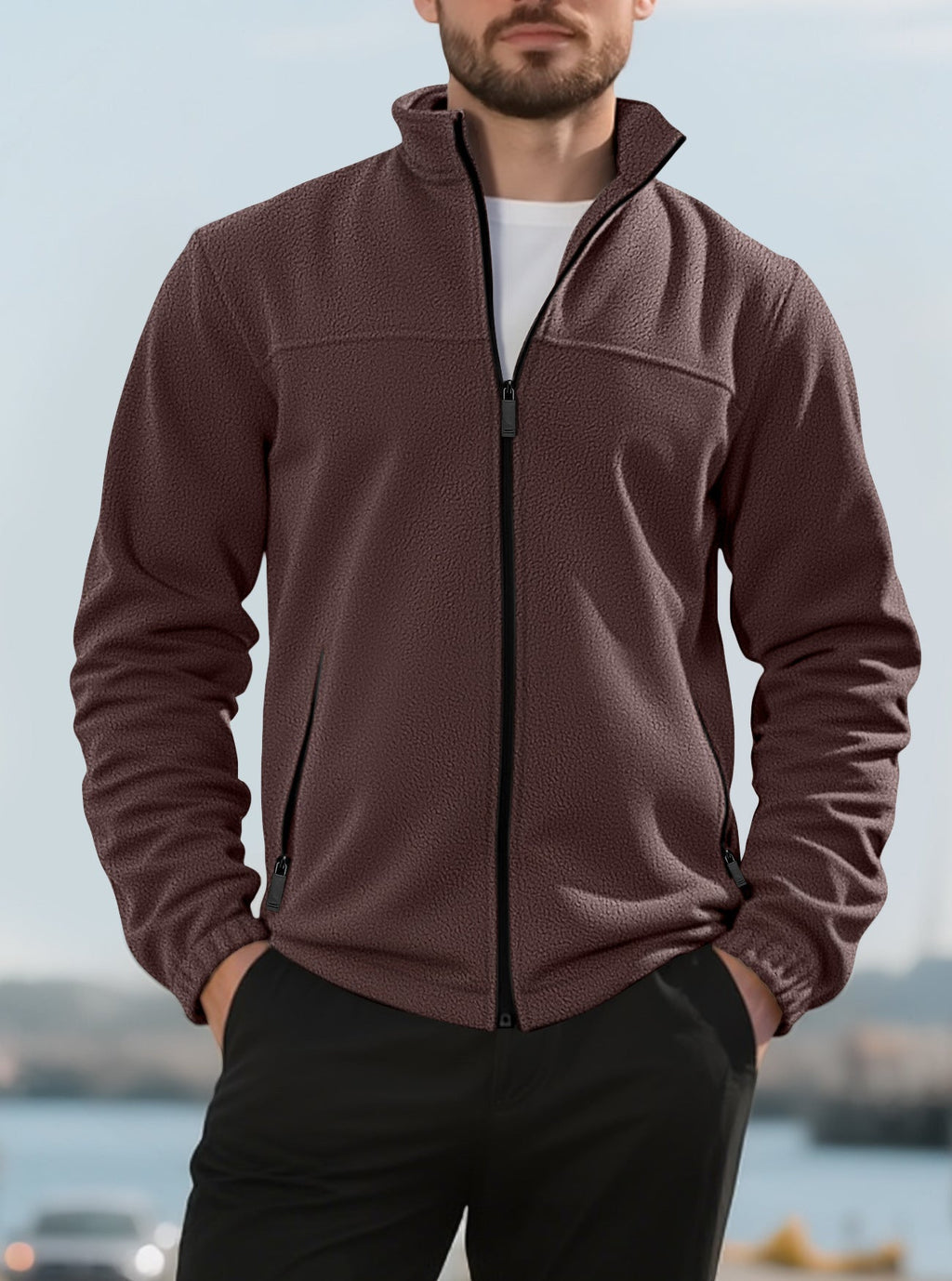 Ottoline | Mens Fleece Lined Winter Warm Stand Collar Jacket - 8