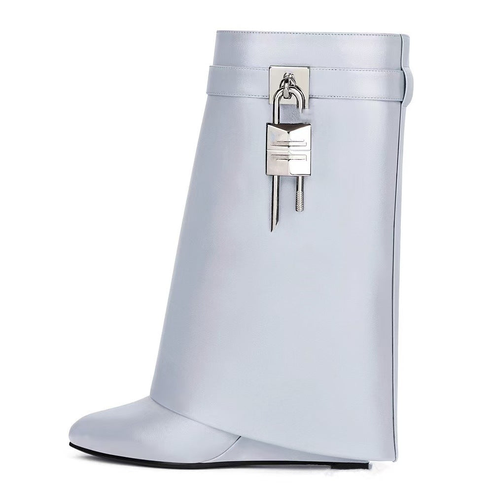 Odette | Womens Platform Boots Heeled Buckle Round Toe Ankle Boots