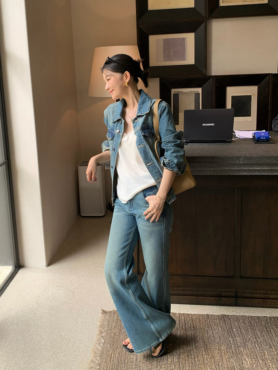 Elodie | Womens Vintage Washed Denim Jacket