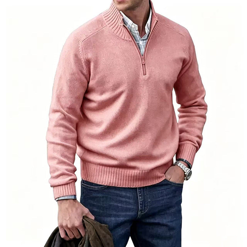 Reuben | Mens Jumper Knitted Stand Collar Warm Winter Sweater