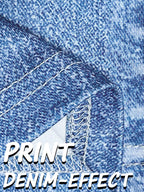 Isla | Womens Leggings Faux Denim Printed Slim Fit